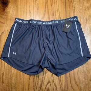 Under Armour Tech Play Up Downpour Shorts Womens XL Grey 3" Inseam NWT